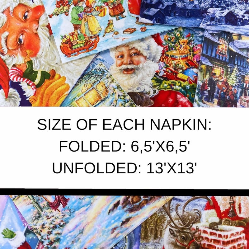 Keep Unique Mystery Pack Decoupage Paper Napkins, 20-ct Assorted Surprise Napkins, Decorative Napkins Christmas for Art Craft Junk Journal, 20 Different Designs - Image 5